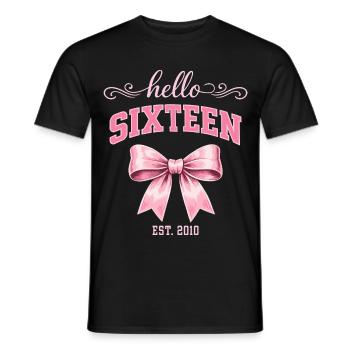 Hallo, sechzehn 16-Jähriger ist Geburtstagsknoten 2010 - Männer T-Shirt - Schwarz - Vorne - AI Model Male 178 light (178cm)