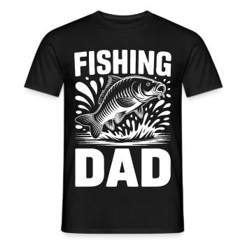 Fisherman Dad Fishing Motif - Men's T-Shirt - black - Front - AI Model Male 178 light (178cm)