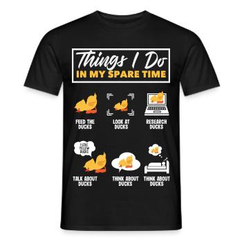 Motifs drôles de canards Citons amoureux de canards - T-shirt homme - noir - Devant - AI Model Male 178 light (178cm)