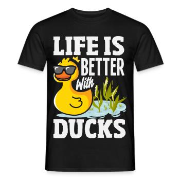 Motifs drôles de canards Citons amoureux de canards - T-shirt homme - noir - Devant - AI Model Male 178 light (178cm)