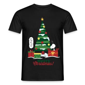 Peanuts Joyeux Noël Avec Snoopy & Sapin - T-shirt homme - noir - Devant - AI Model Male 178 light (178cm)