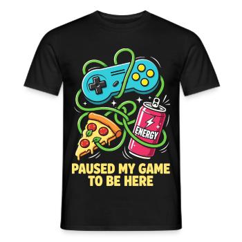 Ich habe mein Spiel für dich pausiert - Männer T-Shirt - Schwarz - Vorne - AI Model Male 178 light (178cm)