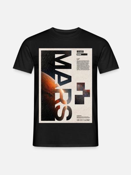 Mars Vertikale Typografie-Poster - Männer T-Shirt - Schwarz