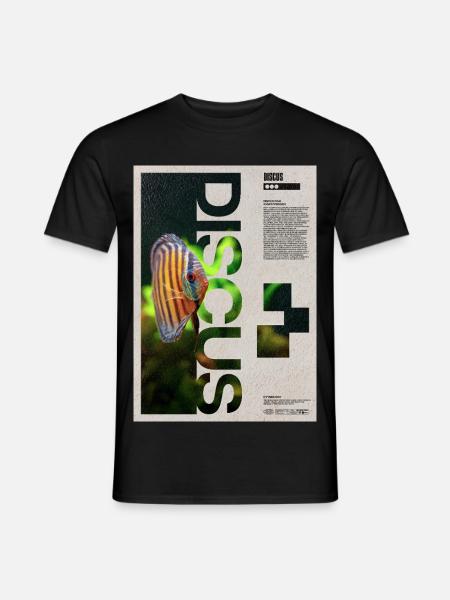 Diskusfischhalter-Porträtplakat - Männer T-Shirt - Schwarz