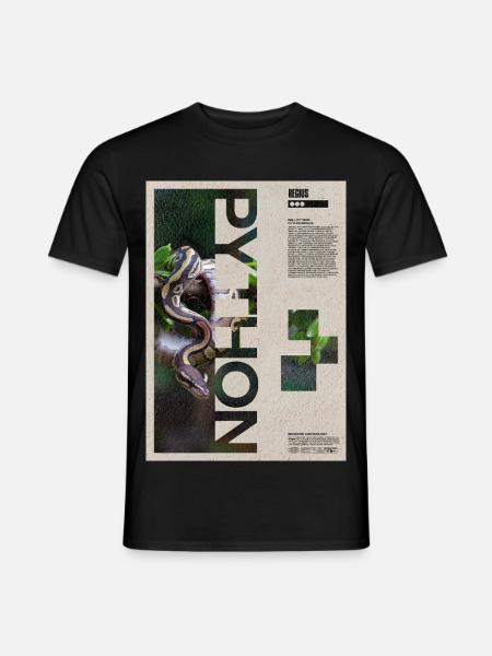 Kunst des Kugelpython-Reptilienhüters - Männer T-Shirt - Schwarz