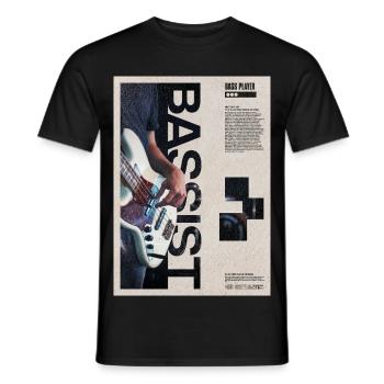 Bass Electric Bass Art - Männer T-Shirt - Schwarz - Vorne - AI Model Male 178 light (178cm)