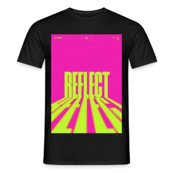 Reflect Neon Modern Text Art - Männer T-Shirt - Schwarz - Vorne - AI Model Male 178 light (178cm)