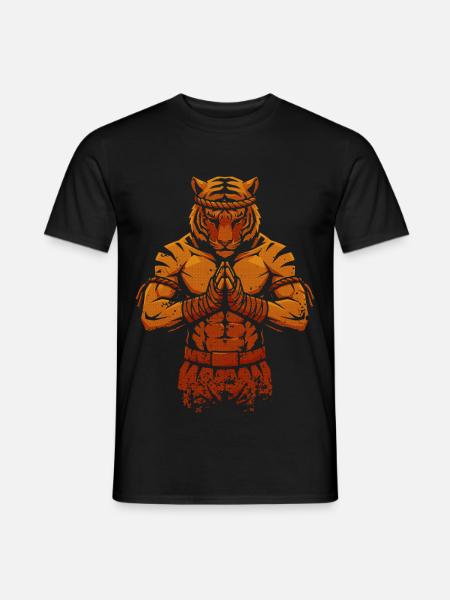 Muay Thai Tiger – Thai-Boxkämpfer - Männer T-Shirt - Schwarz
