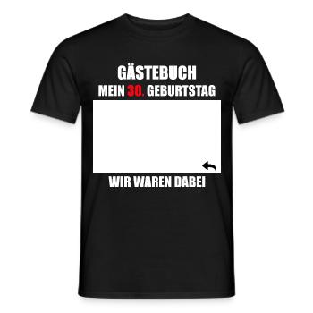 Unterschriften zum 30. Geburtstag - Gästebuch - Männer T-Shirt - Schwarz - Vorne - AI Model Male 178 light (178cm)