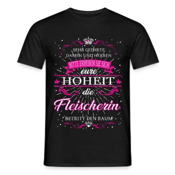 Eure Hoheit die Fleischerin betritt den Raum - Männer T-Shirt - Schwarz - Vorne - AI Model Male 178 light (178cm)