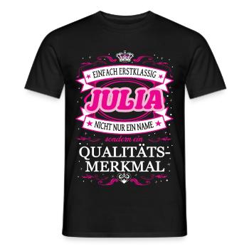 Qualitätsmerkmal Julia einfach Erstklassig - Männer T-Shirt - Schwarz - Vorne - AI Model Male 178 light (178cm)