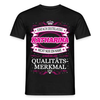 Qualitätsmerkmal Katharina einfach Erstklassig - Männer T-Shirt - Schwarz - Vorne - AI Model Male 178 light (178cm)