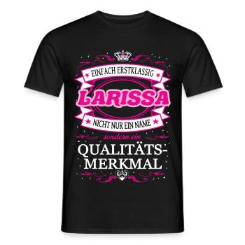 Qualitätsmerkmal Larissa einfach Erstklassig - Männer T-Shirt - Schwarz - Vorne - AI Model Male 178 light (178cm)