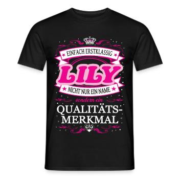 Qualitätsmerkmal Lily einfach Erstklassig - Männer T-Shirt - Schwarz - Vorne - AI Model Male 178 light (178cm)