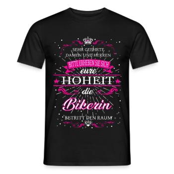 Votre Altesse le Motard entre dans la pièce - T-shirt homme - noir - Devant - AI Model Male 178 light (178cm)