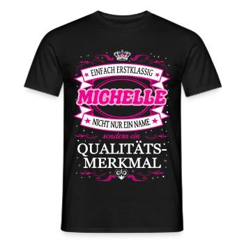 Quality feature Michelle simply first-class - Men's T-Shirt - black - Front - AI Model Male 178 light (178cm)