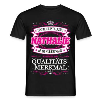 Quality feature Nathalie simply First-class - Men's T-Shirt - black - Front - AI Model Male 178 light (178cm)