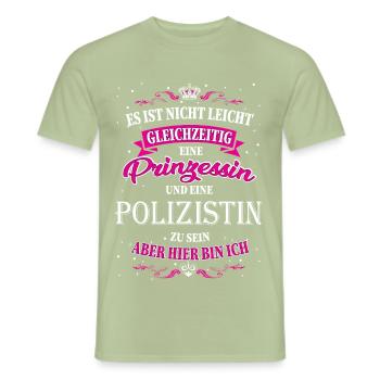 Policewoman and princess - Men's T-Shirt - sage - Front - AI Model Male 178 light (178cm)