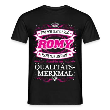 Quality feature Romy simply first-class - Men's T-Shirt - black - Front - AI Model Male 178 light (178cm)