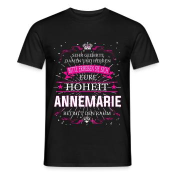 Votre Altesse Annemarie entre dans la salle - T-shirt homme - noir - Devant - AI Model Male 178 light (178cm)