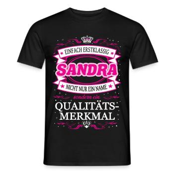 Qualitätsmerkmal Sandra einfach Erstklassig - Männer T-Shirt - Schwarz - Vorne - AI Model Male 178 light (178cm)