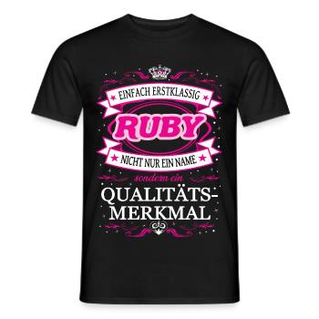 Qualitätsmerkmal Ruby einfach Erstklassig - Männer T-Shirt - Schwarz - Vorne - AI Model Male 178 light (178cm)
