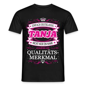 Caractéristique de qualité Tanja tout simplement de première classe - T-shirt homme - noir - Devant - AI Model Male 178 light (178cm)