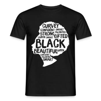 Black Woman - Men's T-Shirt - black - Front - AI Model Male 178 light (178cm)