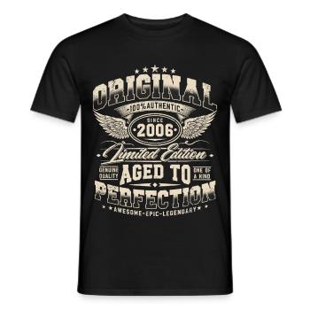 Jahrgang 2006 Vintage Retro Geburtstag Geschenk - Männer T-Shirt - Schwarz - Vorne - AI Model Male 178 light (178cm)