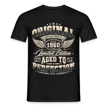 Cadeau d’anniversaire vintage rétro vintage des années 1960 - T-shirt homme - noir - Devant - AI Model Male 178 light (178cm)