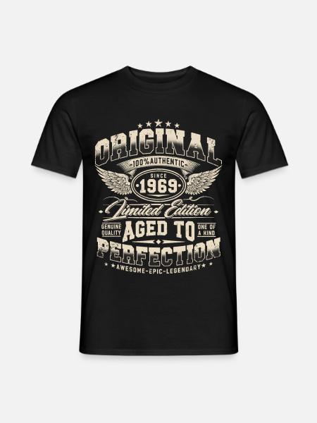 Jahrgang 1969 Vintage Retro Geburtstag Geschenk - Männer T-Shirt - Schwarz