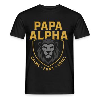 Papa alpha Calme fort loyal fête des pères Noël - T-shirt homme - noir - Devant - AI Model Male 178 light (178cm)
