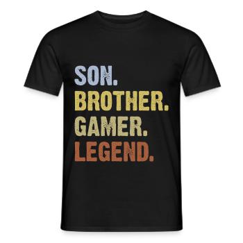 Fils Frère Gamer Légende - T-shirt homme - noir - Devant - AI Model Male 178 light (178cm)