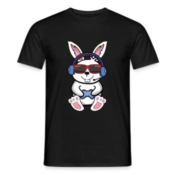 Gaming lustiger Videospiele Hase - Männer T-Shirt - Schwarz - Vorne - AI Model Male 178 light (178cm)