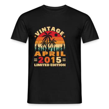 April 2015 Vintage Anniversary 2015 Gift - Men's T-Shirt - black - Front - AI Model Male 178 light (178cm)