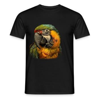 Realistischer Papagei Vintage Grunge Ästhetische - Männer T-Shirt - Schwarz - Vorne - AI Model Male 178 light (178cm)