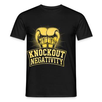 Knockout Negativity Boxer Sports Musculation - T-shirt homme - noir - Devant - AI Model Male 178 light (178cm)