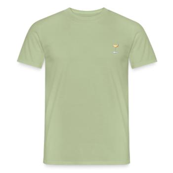Glass of white wine - Men's T-Shirt - sage - Front - AI Model Male 178 light (178cm)