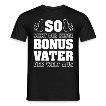 Bonus Vater Stiefvater Stiefpapa Vatertag Geschenk - Männer T-Shirt - Schwarz - Vorne - AI Model Male 178 light (178cm)