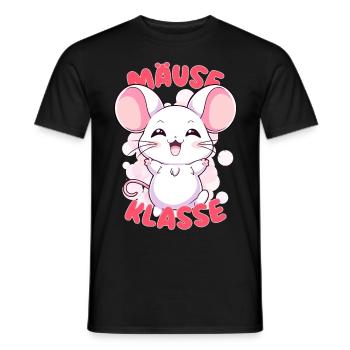 Süßes Mäuseklasse Grundschule Klassentier - Männer T-Shirt - Schwarz - Vorne - AI Model Male 178 light (178cm)