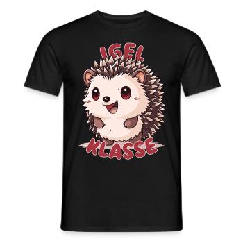 Süßes Igelklasse Grundschule Klassentier - Männer T-Shirt - Schwarz - Vorne - AI Model Male 178 light (178cm)