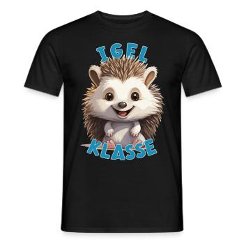 Cartoon Igelklasse Grundschule Klassentier - Männer T-Shirt - Schwarz - Vorne - AI Model Male 178 light (178cm)