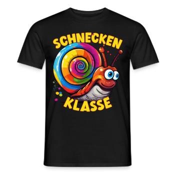 Cartoon Schneckenklasse Grundschule Klassentier - Männer T-Shirt - Schwarz - Vorne - AI Model Male 178 light (178cm)