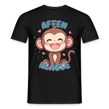 Süßes Affenklasse Grundschule Klassentier - Männer T-Shirt - Schwarz - Vorne - AI Model Male 178 light (178cm)