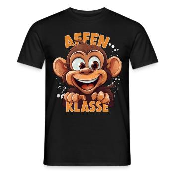 Cartoon Affenklasse Grundschule Klassentier - Männer T-Shirt - Schwarz - Vorne - AI Model Male 178 light (178cm)