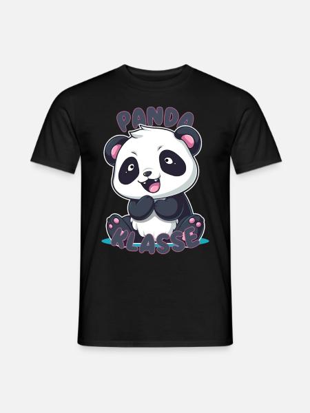 Süßes Pandaklasse Grundschule Klassentier - Männer T-Shirt - Schwarz