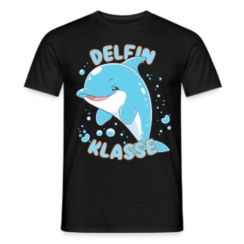 Süßes Delfinklasse Grundschule Klassentier - Männer T-Shirt - Schwarz - Vorne - AI Model Male 178 light (178cm)
