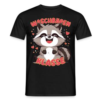 Süßes Waschbärenklasse Grundschule Klassentier - Männer T-Shirt - Schwarz - Vorne - AI Model Male 178 light (178cm)