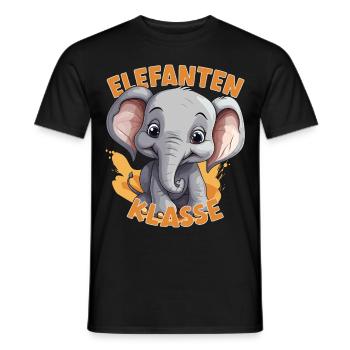 Cartoon Elefantenklasse Grundschule Klassentier - Männer T-Shirt - Schwarz - Vorne - AI Model Male 178 light (178cm)
