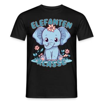 Süßes Elefantenklasse Grundschule Klassentier - Männer T-Shirt - Schwarz - Vorne - AI Model Male 178 light (178cm)